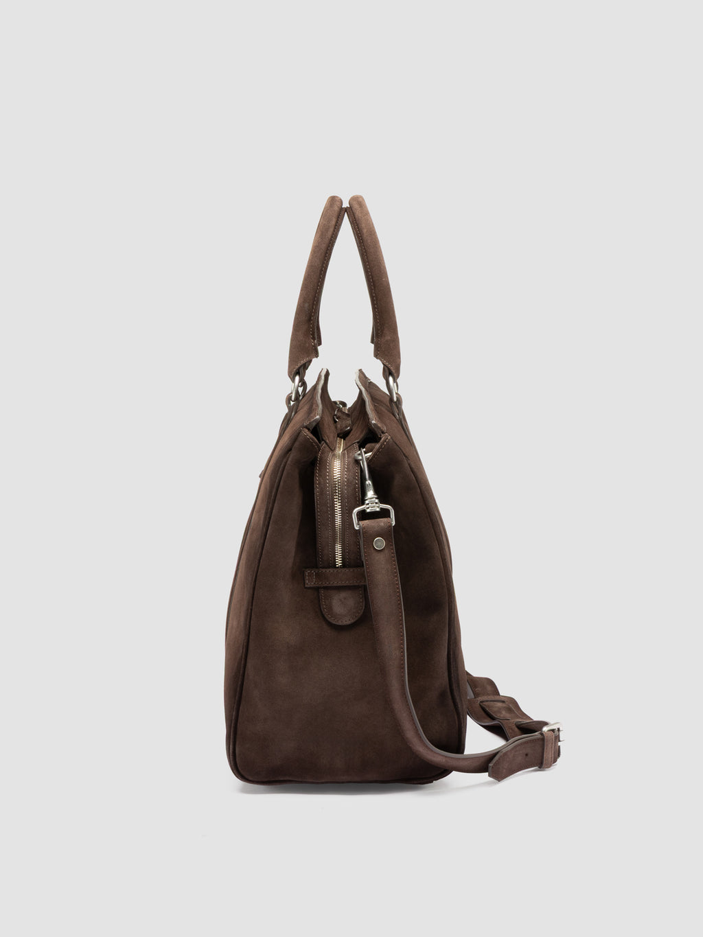 QUENTIN 009 - Taupe Suede Bag - image 6,side view