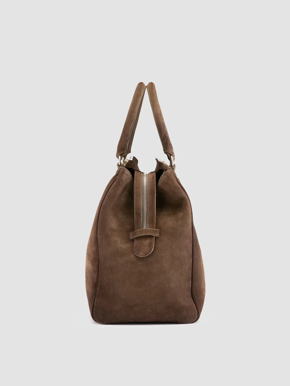 QUENTIN 009 - Brown Suede Bag - image 3,side view