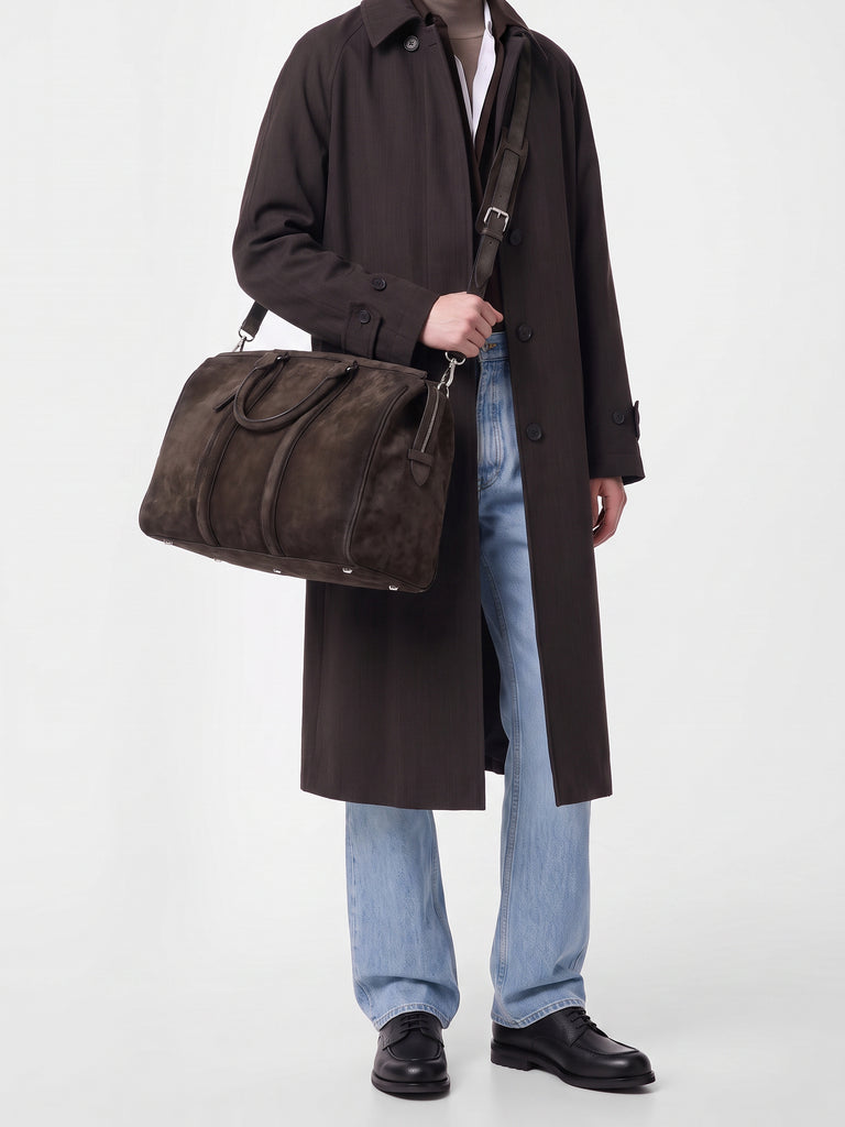 QUENTIN 009 - Brown Suede Bag-hover