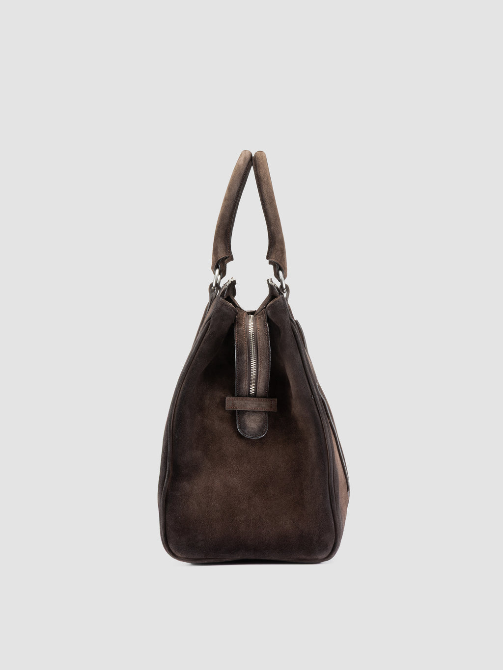 QUENTIN 009 - Brown Suede Bag - image 4,side view