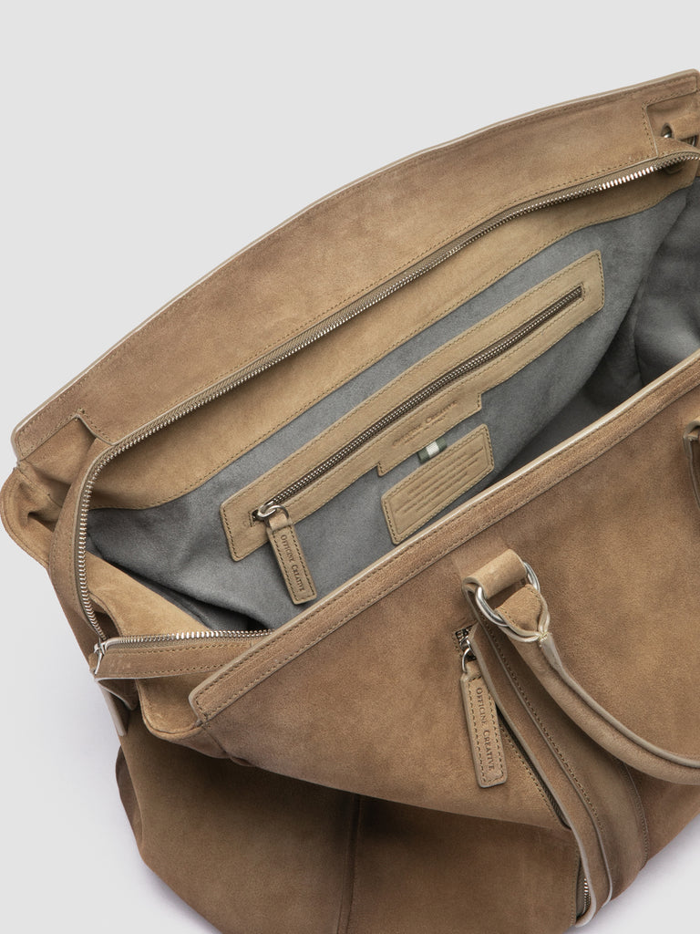 QUENTIN 009 - Taupefarbene Tasche aus Wildleder