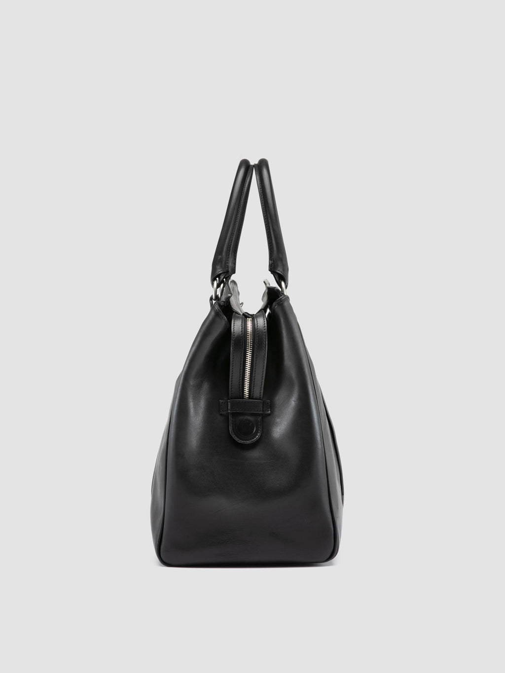 QUENTIN 009 - Black Leather Bag - image 4,side view