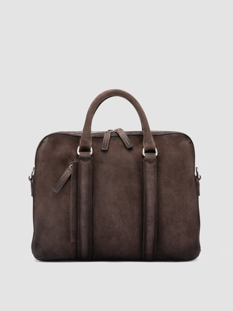 QUENTIN 019 - Brown Suede Briefcase