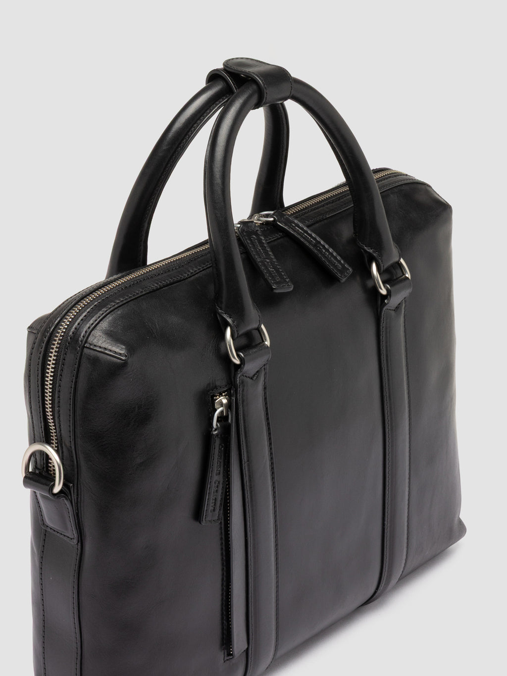 QUENTIN 019 - Black Leather Briefcase