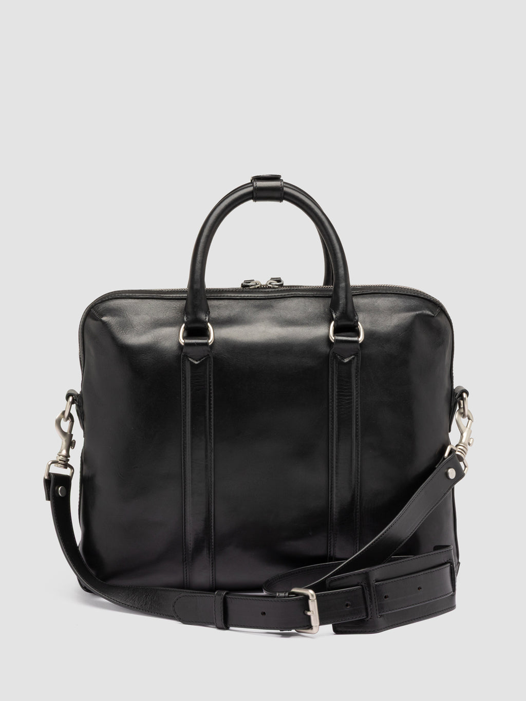 QUENTIN 019 - Black Leather Briefcase