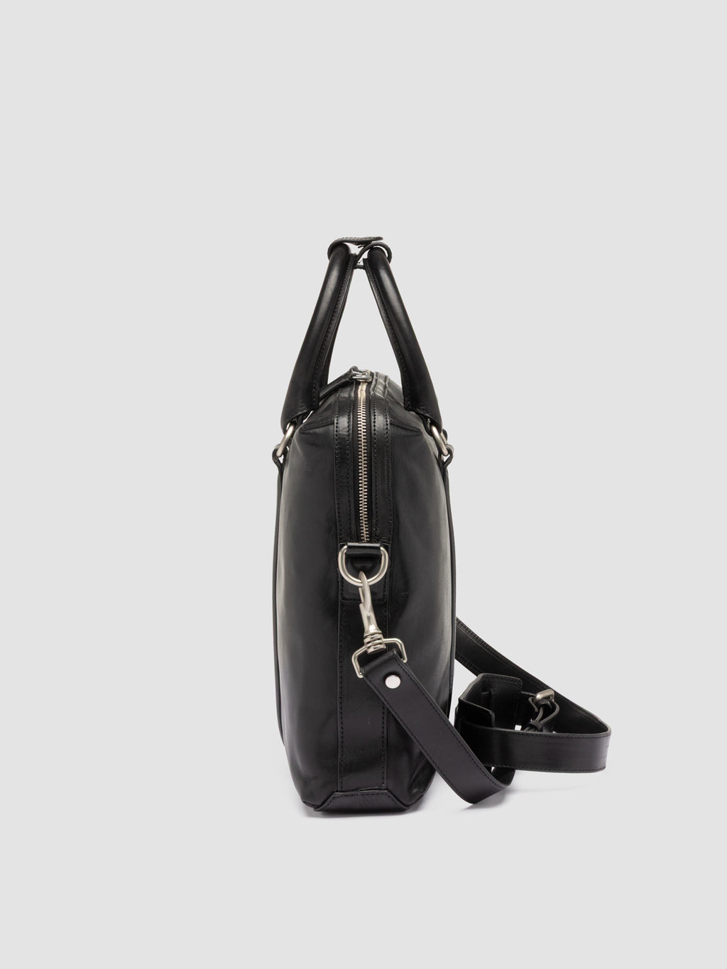 QUENTIN 019 - Black Leather Briefcase