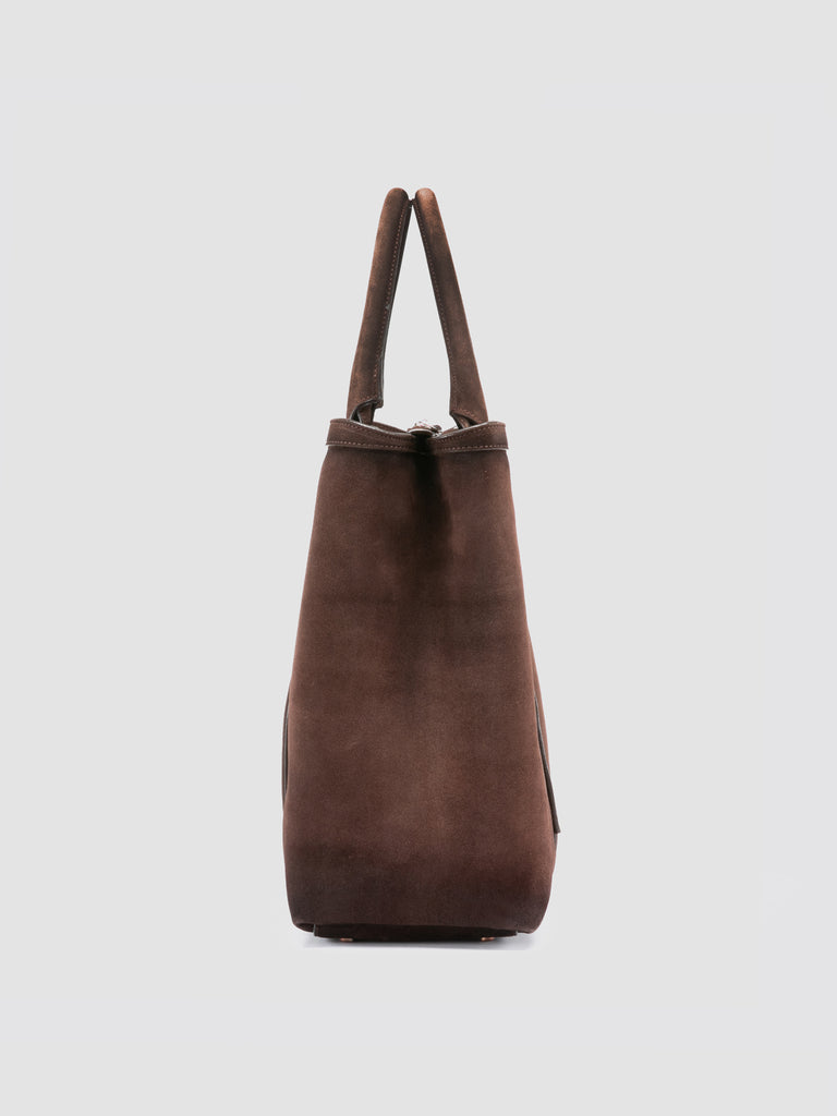 QUENTIN 021 - Brown Suede Briefcase