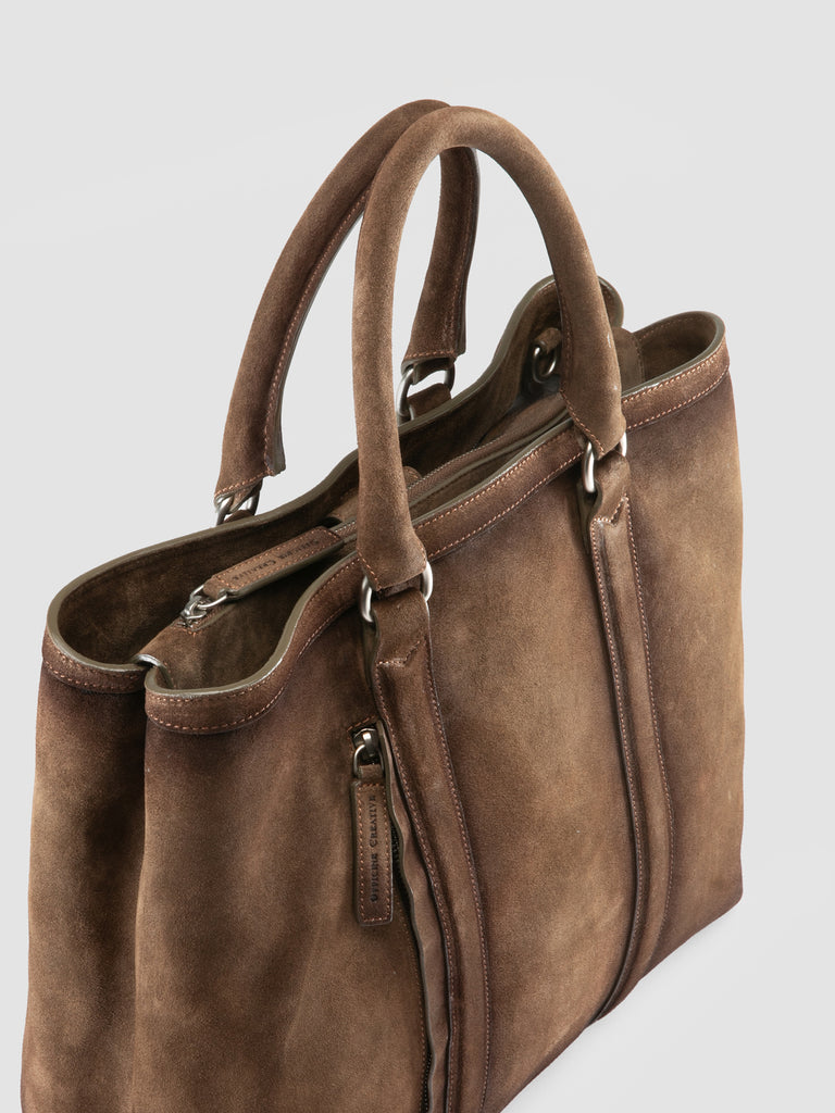 QUENTIN 021 - Brown Suede Briefcase