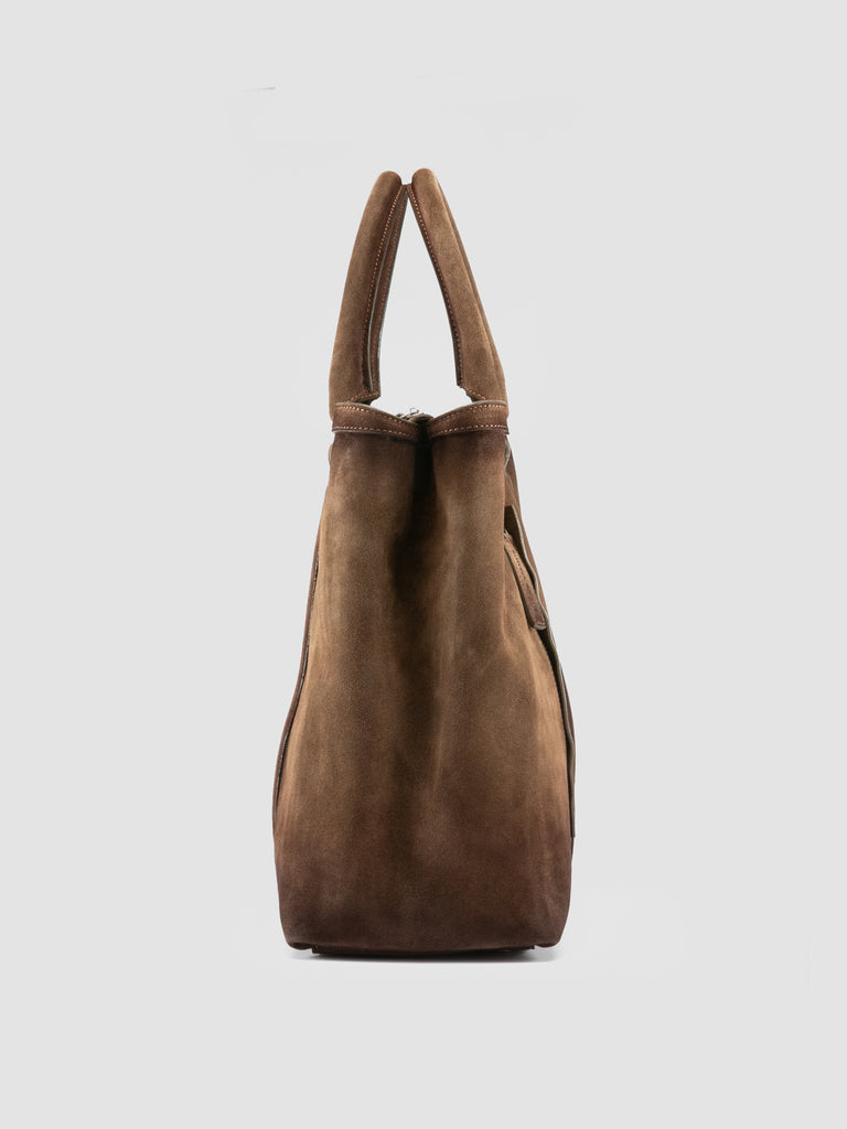 QUENTIN 021 - Brown Suede Briefcase