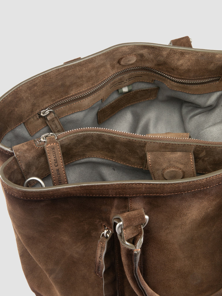 QUENTIN 021 - Brown Suede Briefcase
