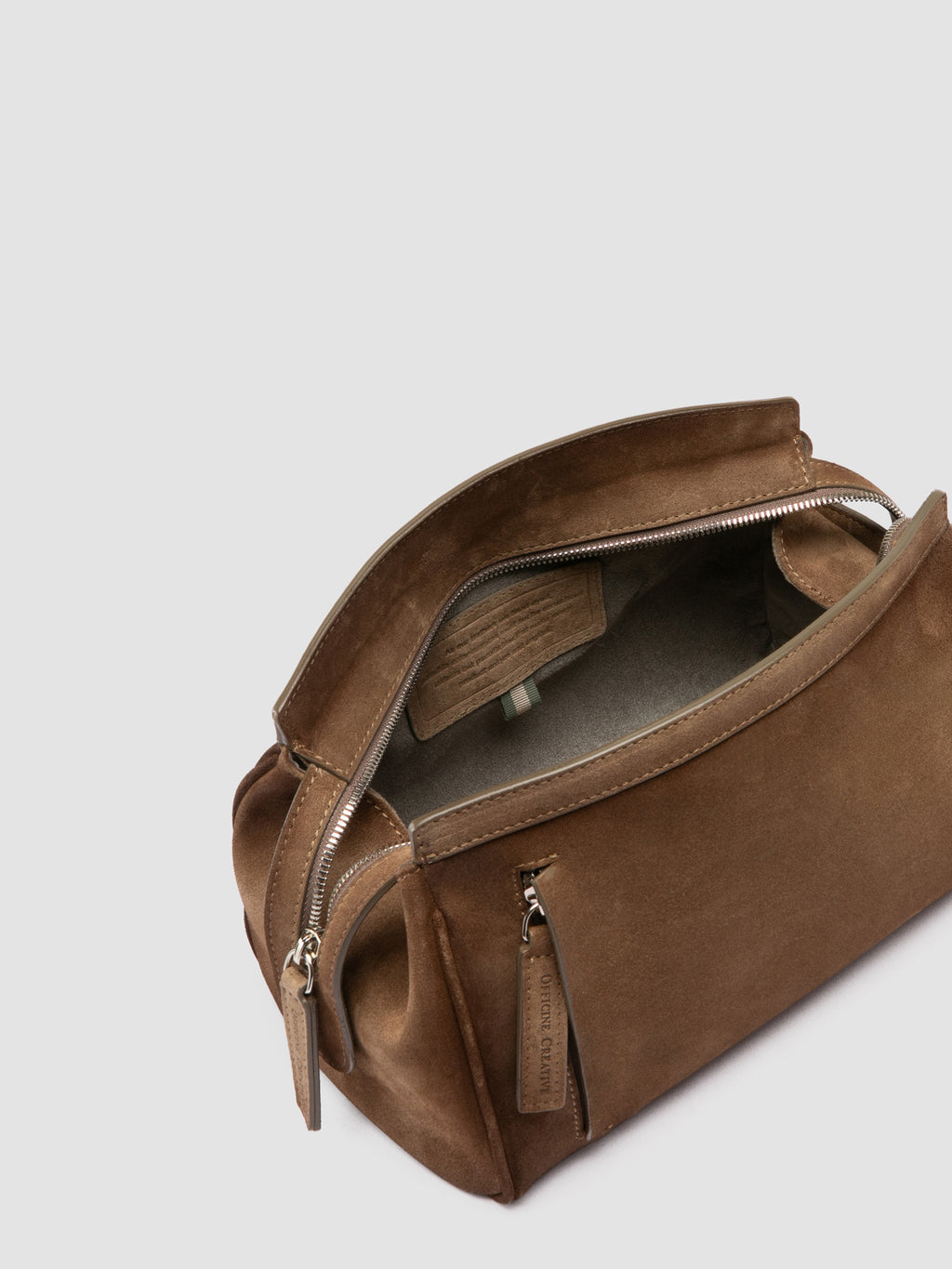 QUENTIN 022 - Taupe Suede Pouch - image 6,side view