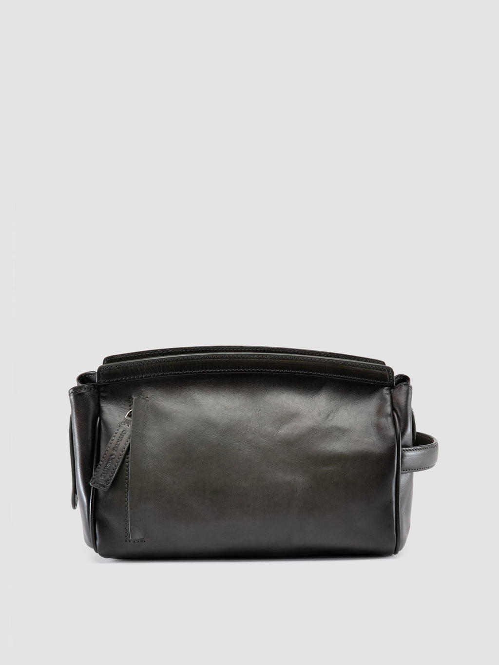 QUENTIN 022 - Grey Leather Pouch - image 1,side view