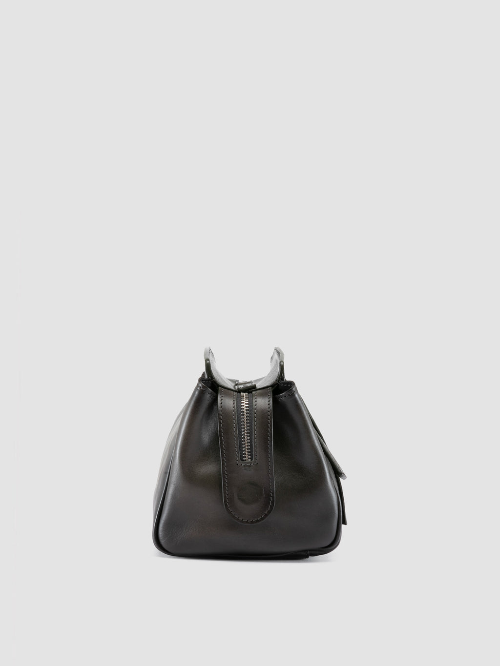 QUENTIN 022 - Grey Leather Pouch - image 3,side view