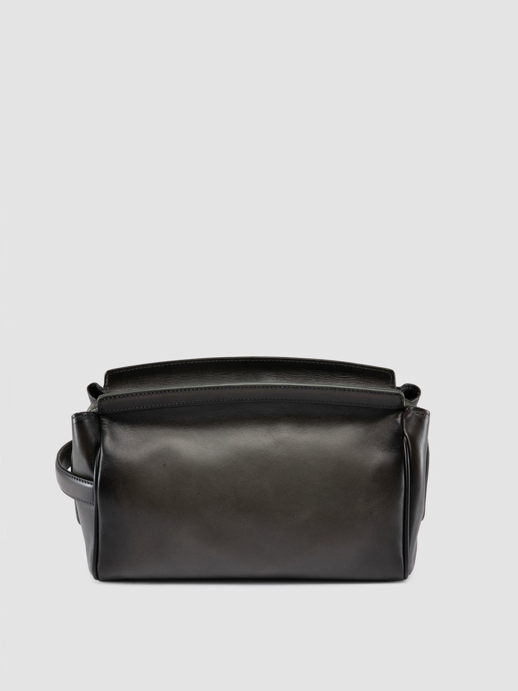 QUENTIN 022 - Grey Leather Pouch - image 4,side view