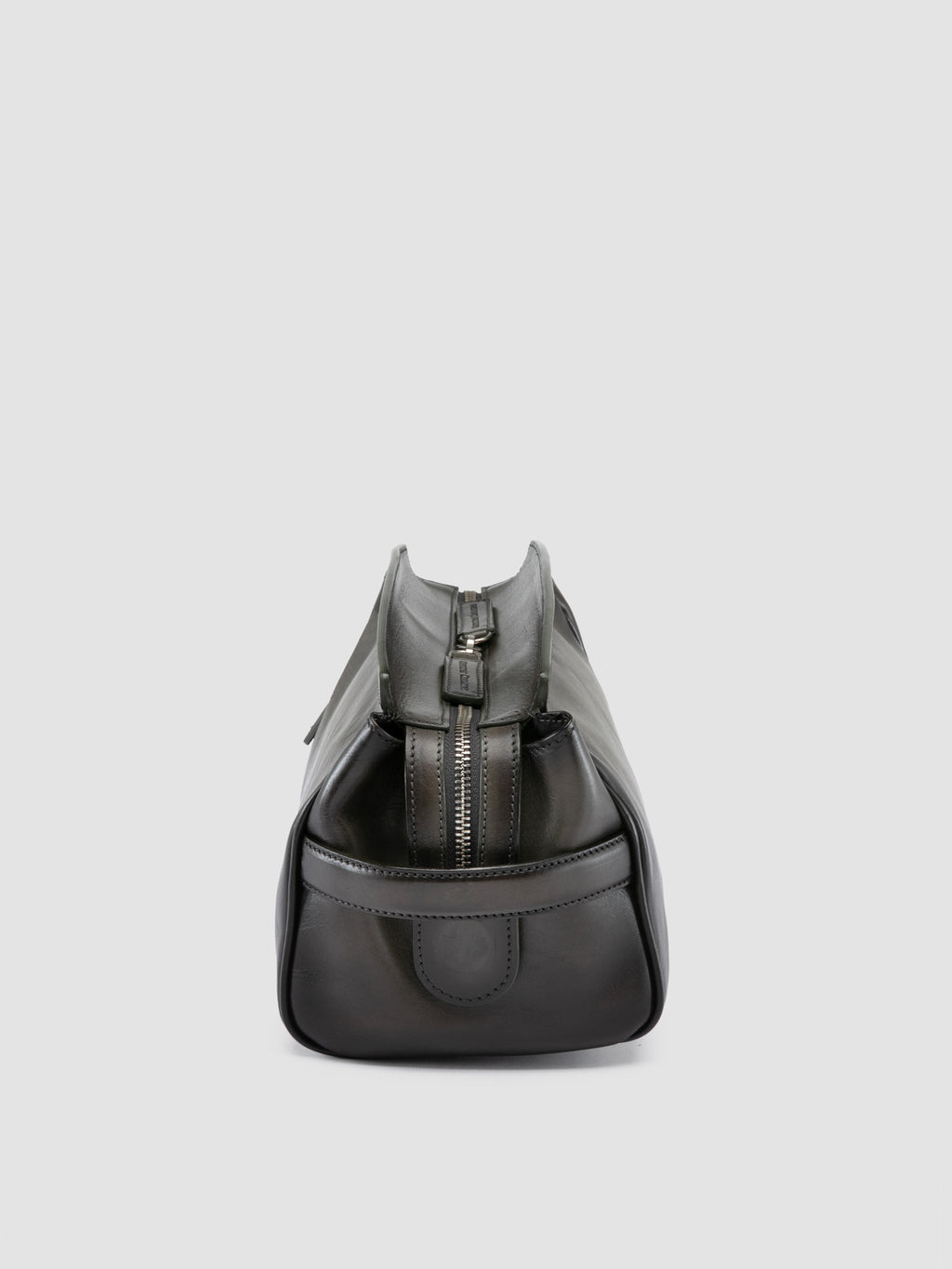 QUENTIN 022 - Grey Leather Pouch - image 5,side view