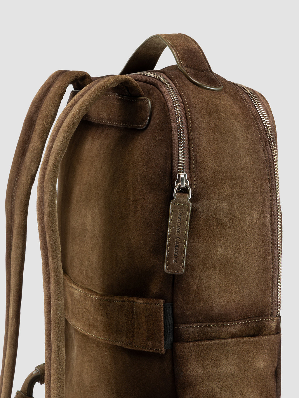 QUENTIN 023 - Taupe Suede Backpack - image 6,side view