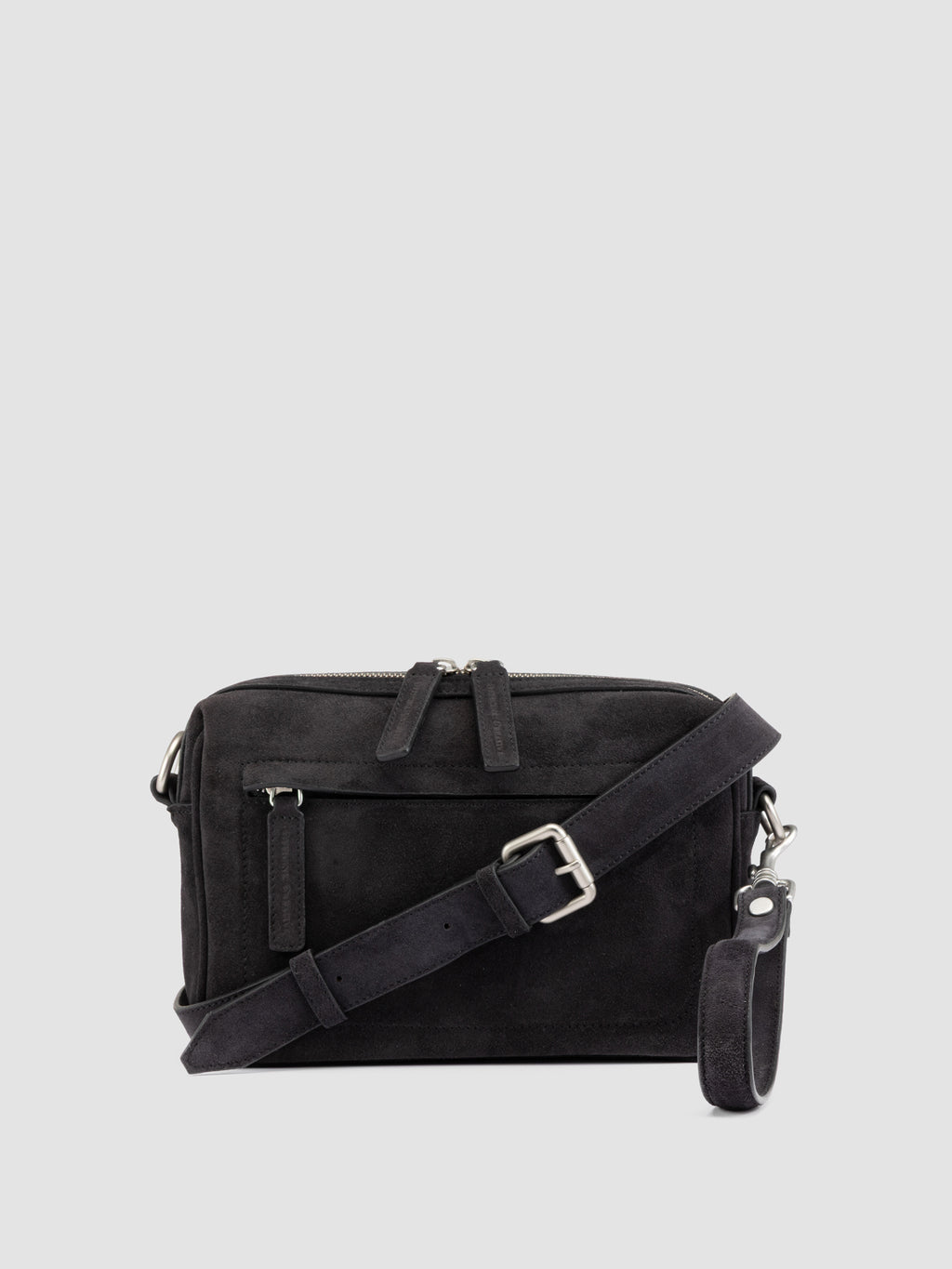 QUENTIN 025 - Black Suede Pounch Bags - image 1,side view