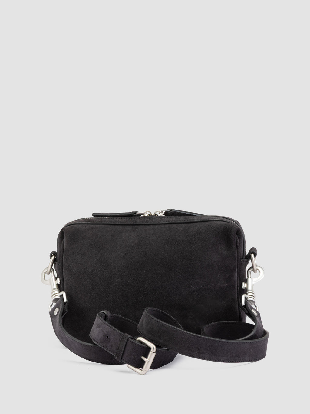 QUENTIN 025 - Black Suede Pounch Bags - image 5,side view