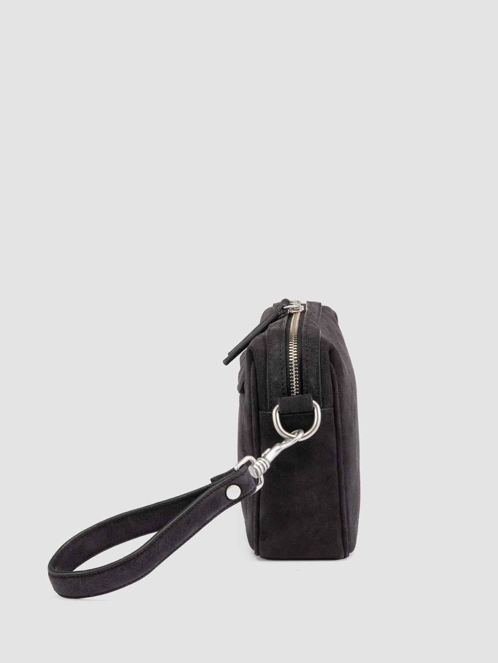 QUENTIN 025 - Black Suede Pounch Bags - image 6,side view