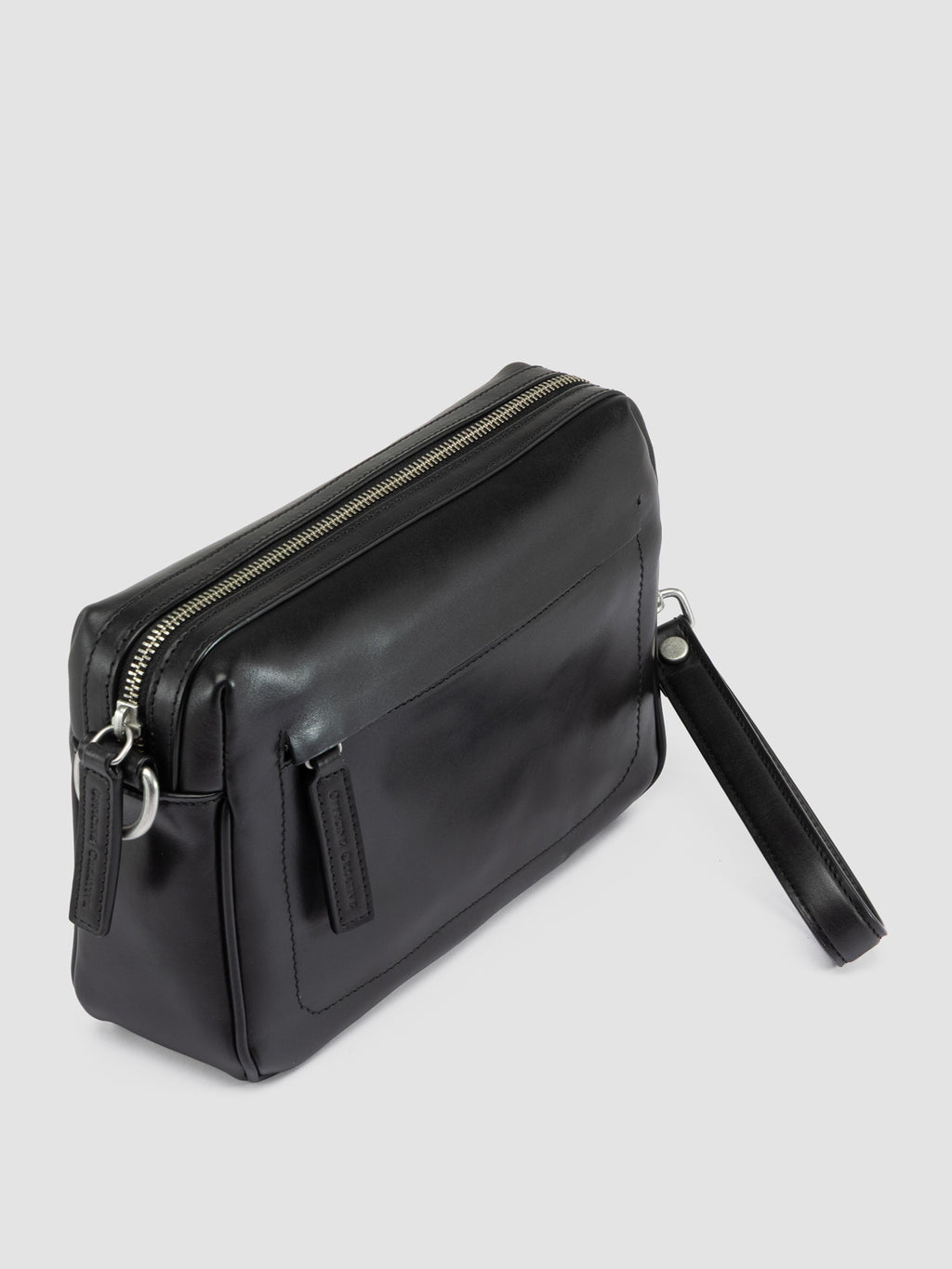 QUENTIN 025 - Black Leather Pounch Bags - image 2,side view