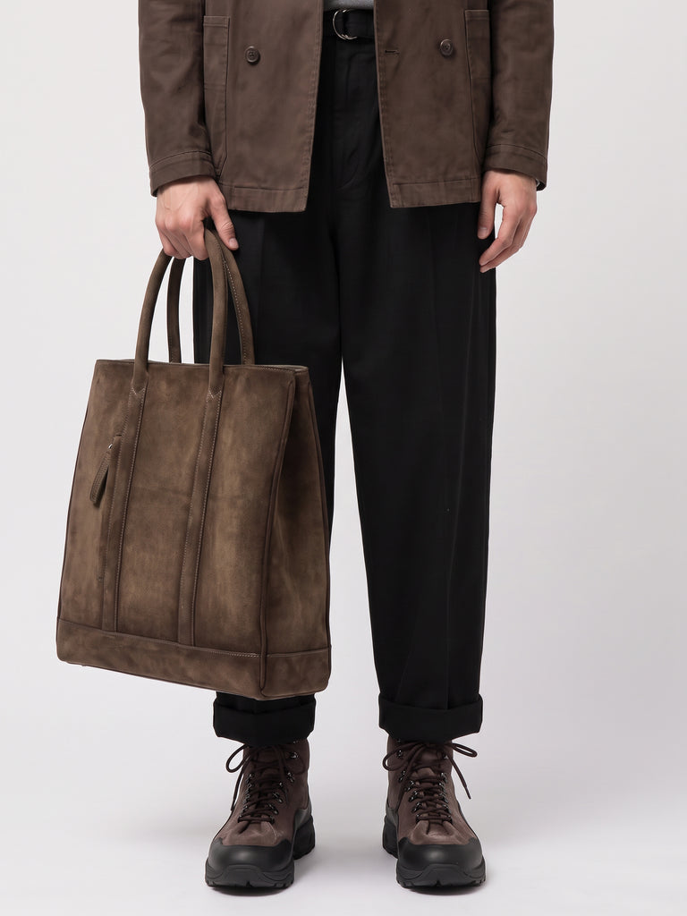 QUENTIN 026 - Taupe Suede Briefcase