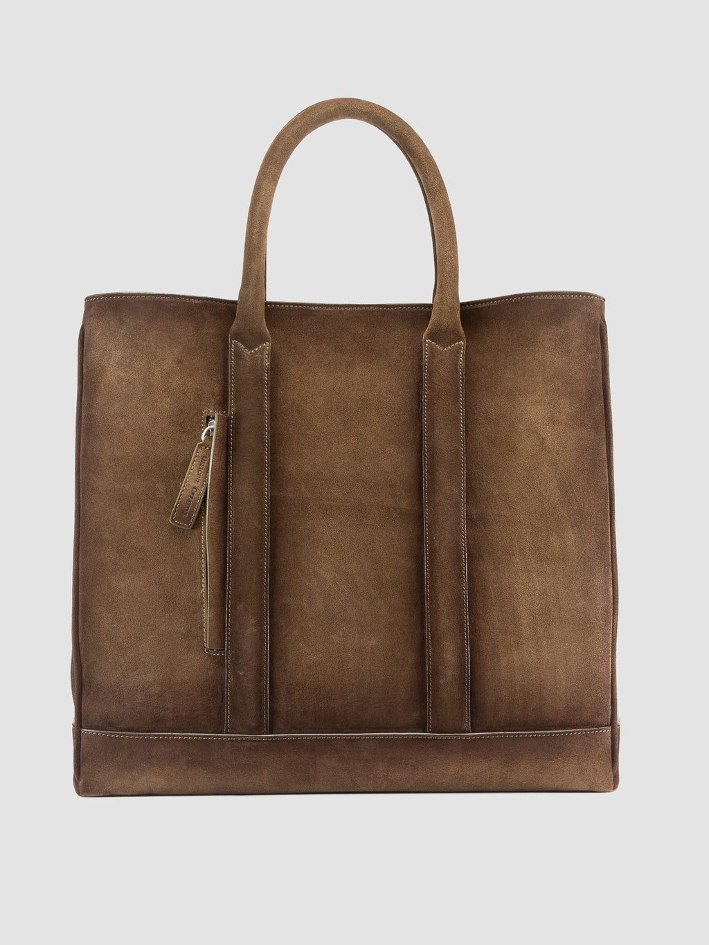 QUENTIN 026 - Taupe Suede Briefcase - image 3,side view