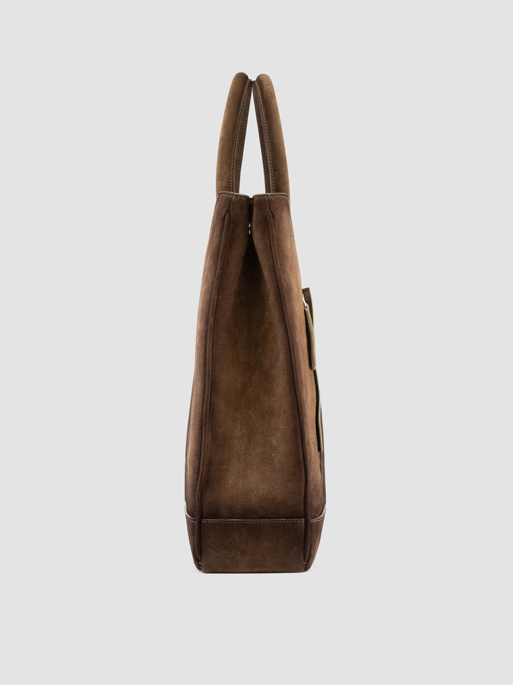 QUENTIN 026 - Taupe Suede Briefcase - image 4,side view