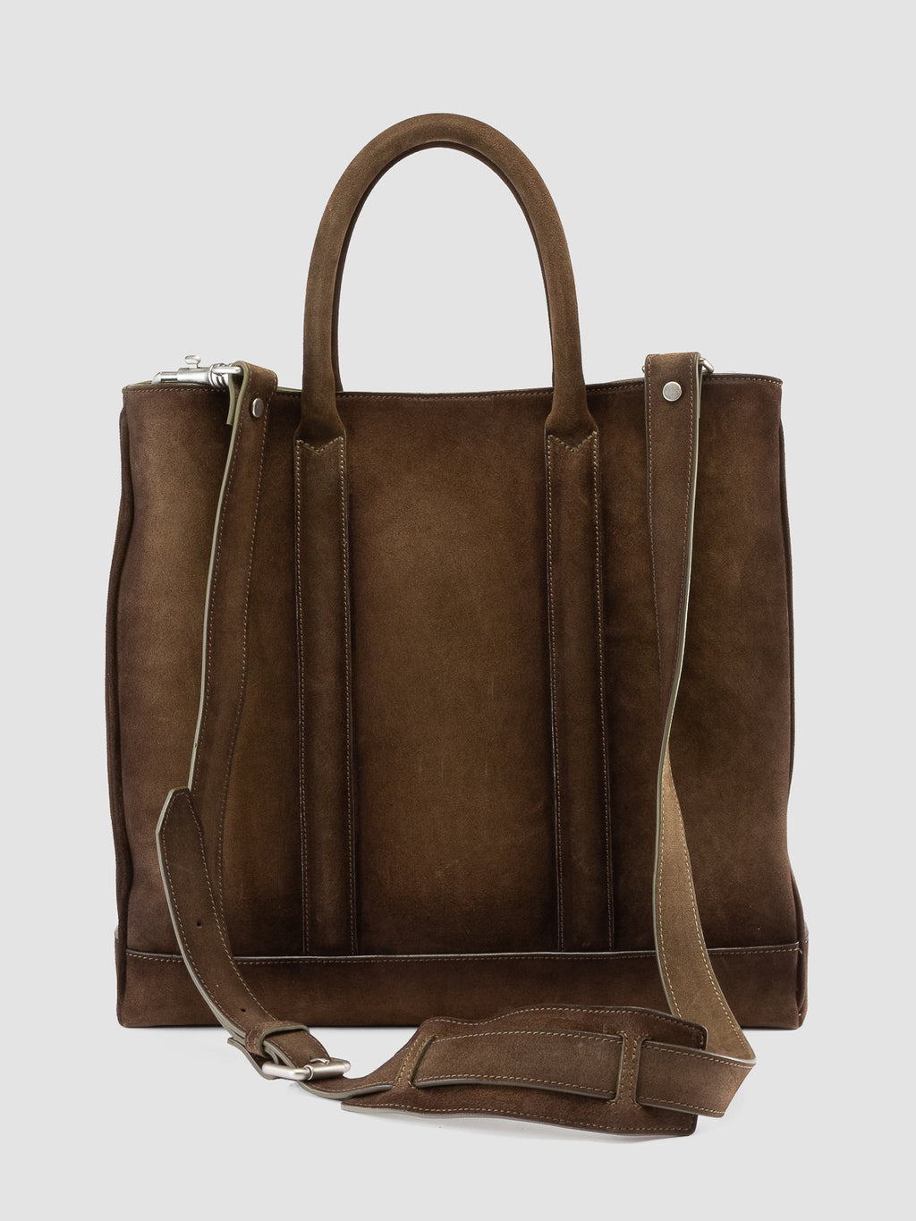 QUENTIN 026 - Taupe Suede Briefcase - image 5,side view