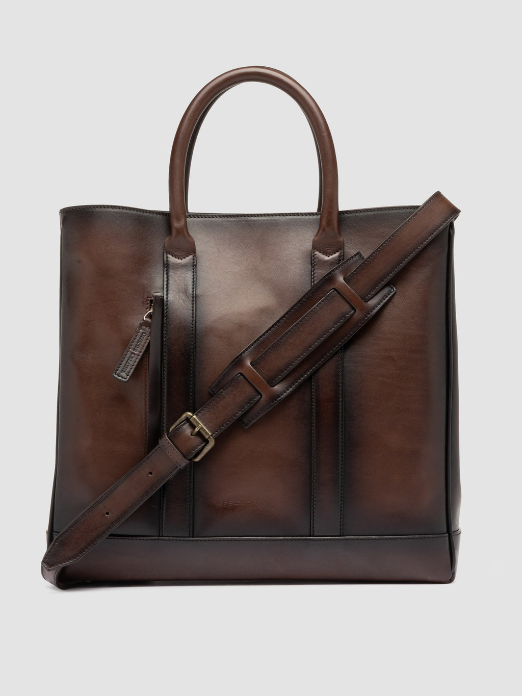 QUENTIN 026 - Brown Leather Briefcase - image OCBENNI26TUCS3D225TU0 - 1