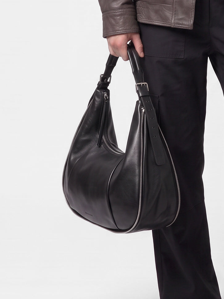 GHINZA 002 - Black Leather Shoulder Bags