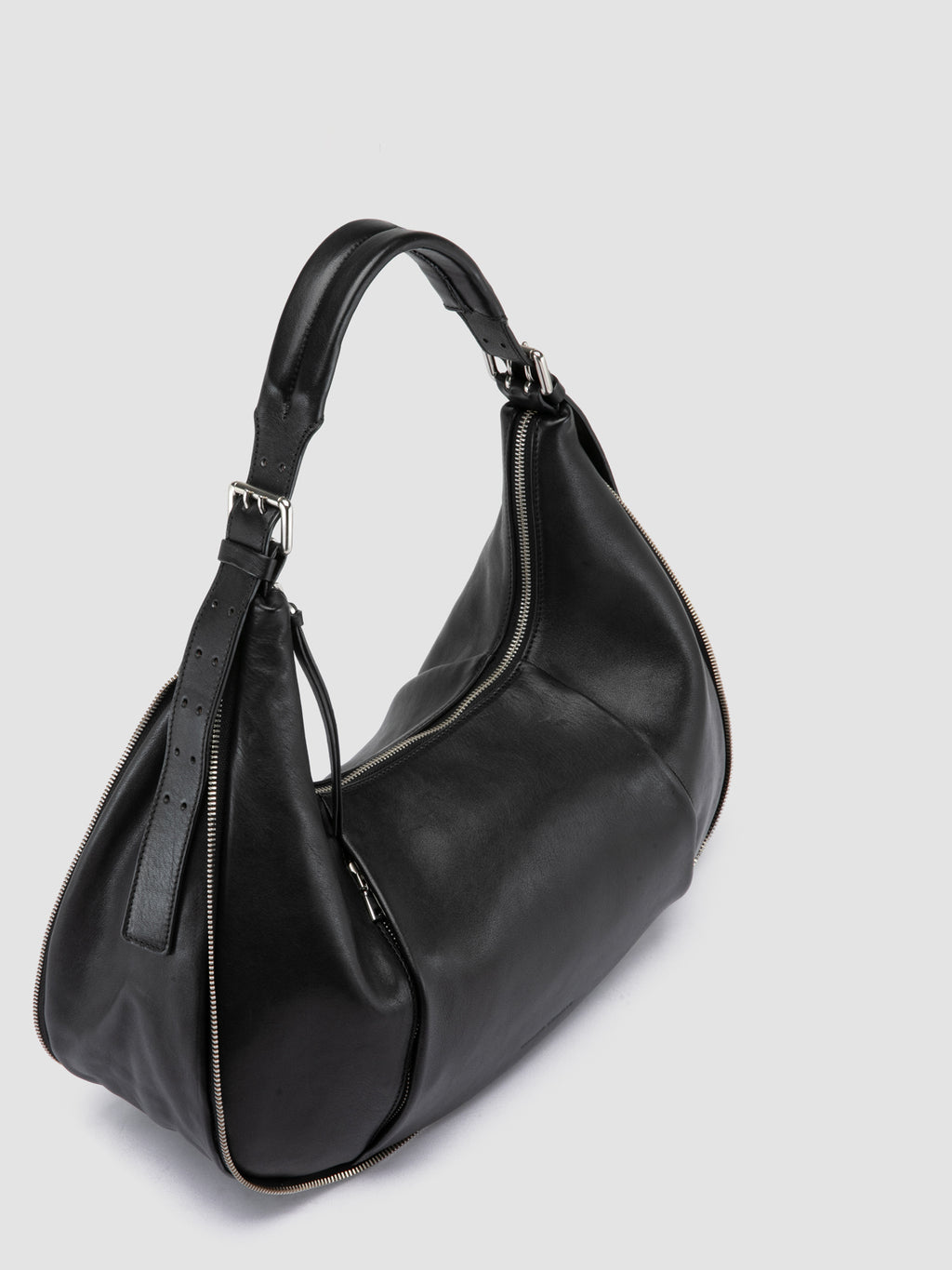 GHINZA 002 - Schwarze Umhängetaschen aus Leder - image 2,side view