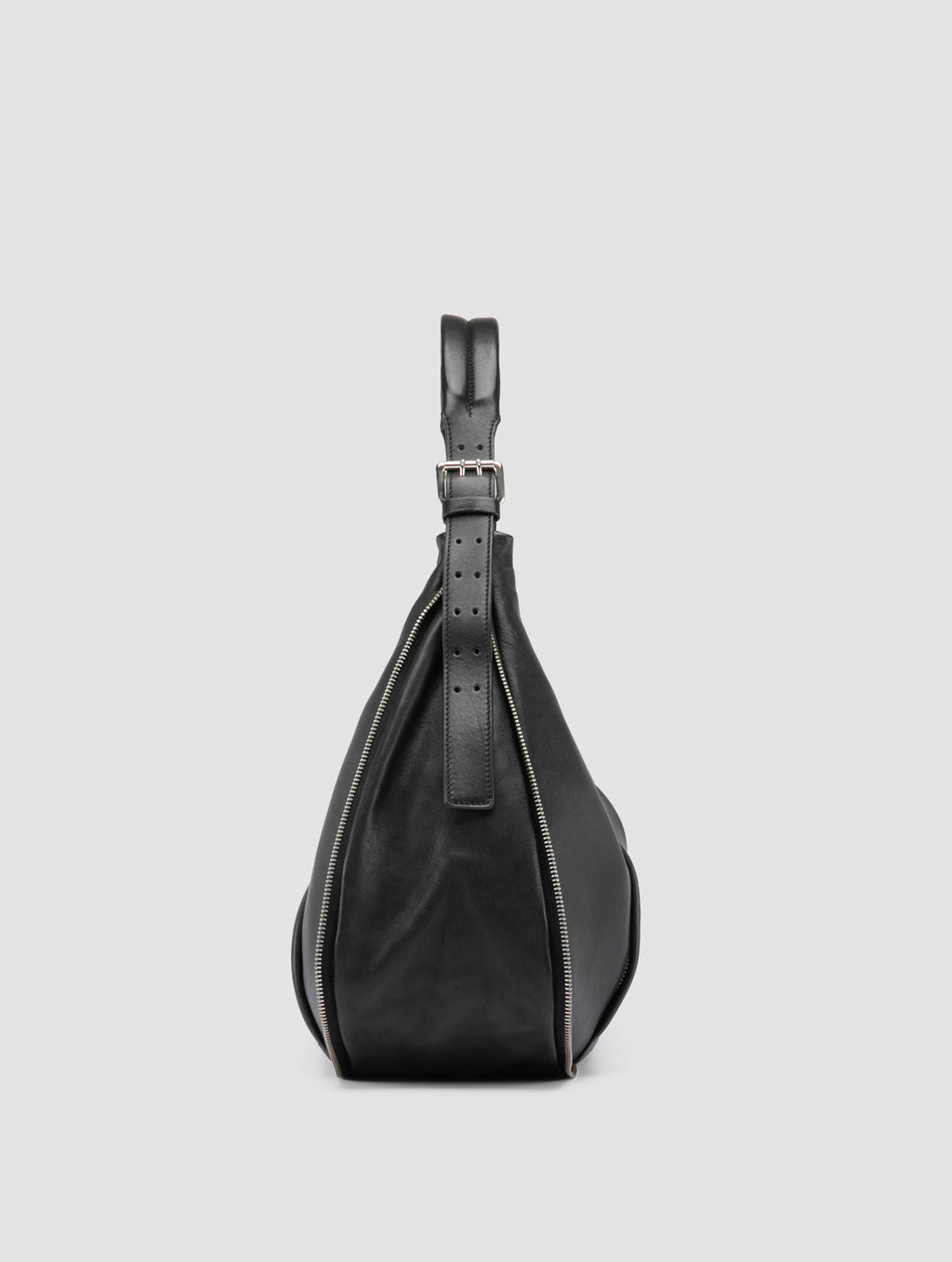 GHINZA 002 - Schwarze Umhängetaschen aus Leder - image 9,side view
