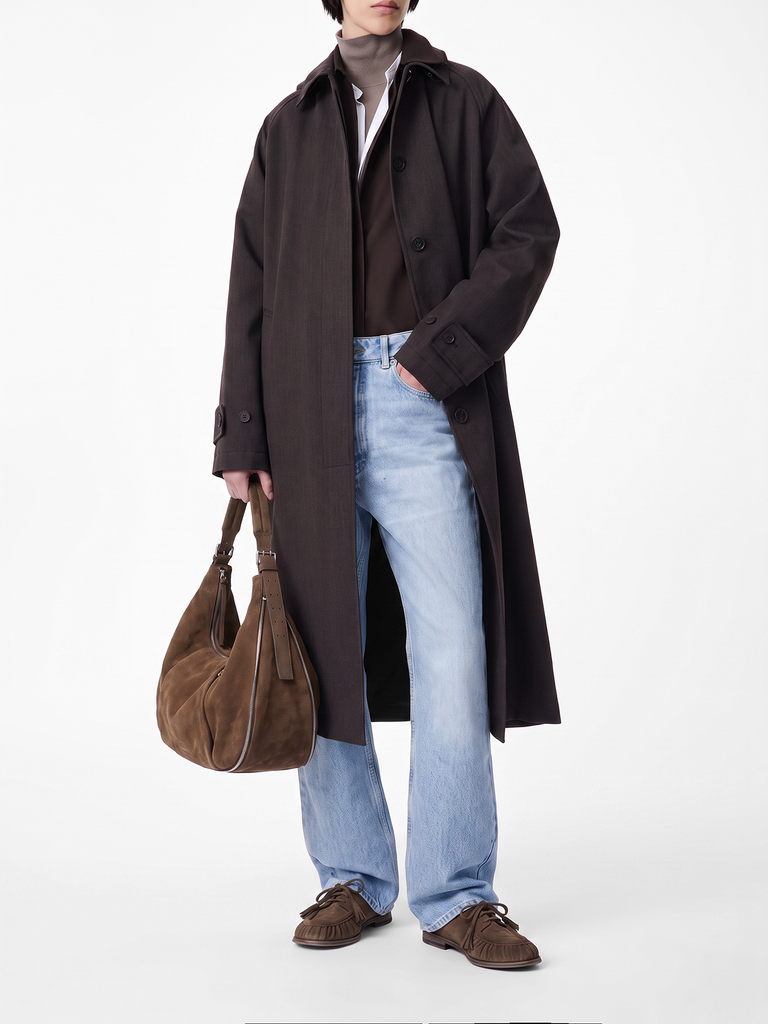 GHINZA 002 - Brown Suede Shoulder Bags