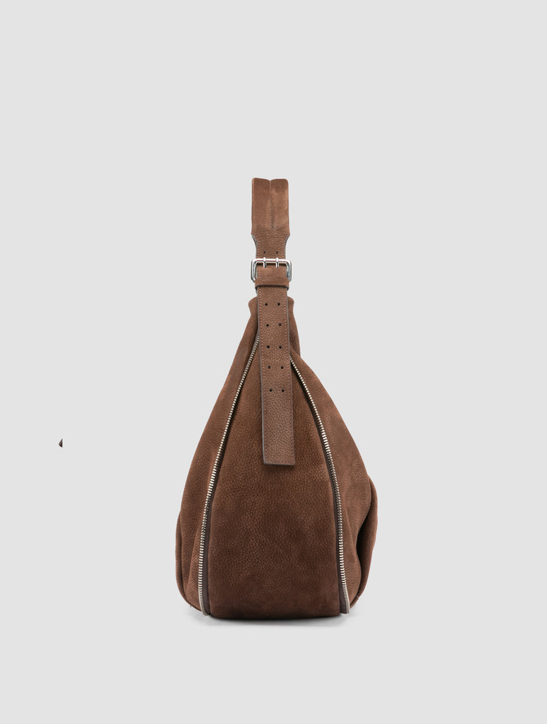 GHINZA 002 - Brown Suede Shoulder Bags