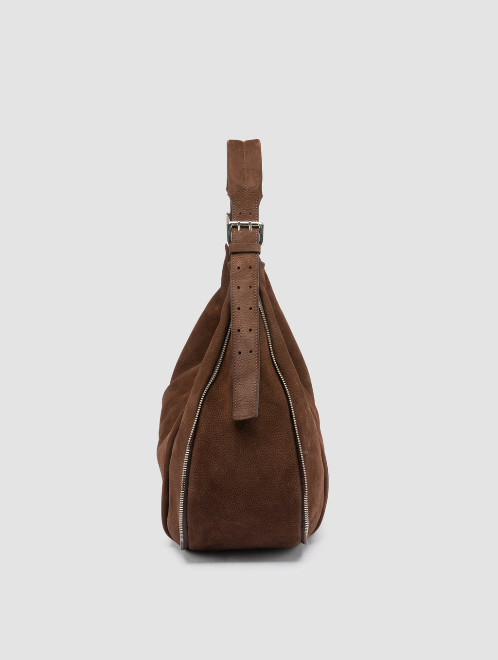 GHINZA 002 - Brown Suede Shoulder Bags - image 5,side view