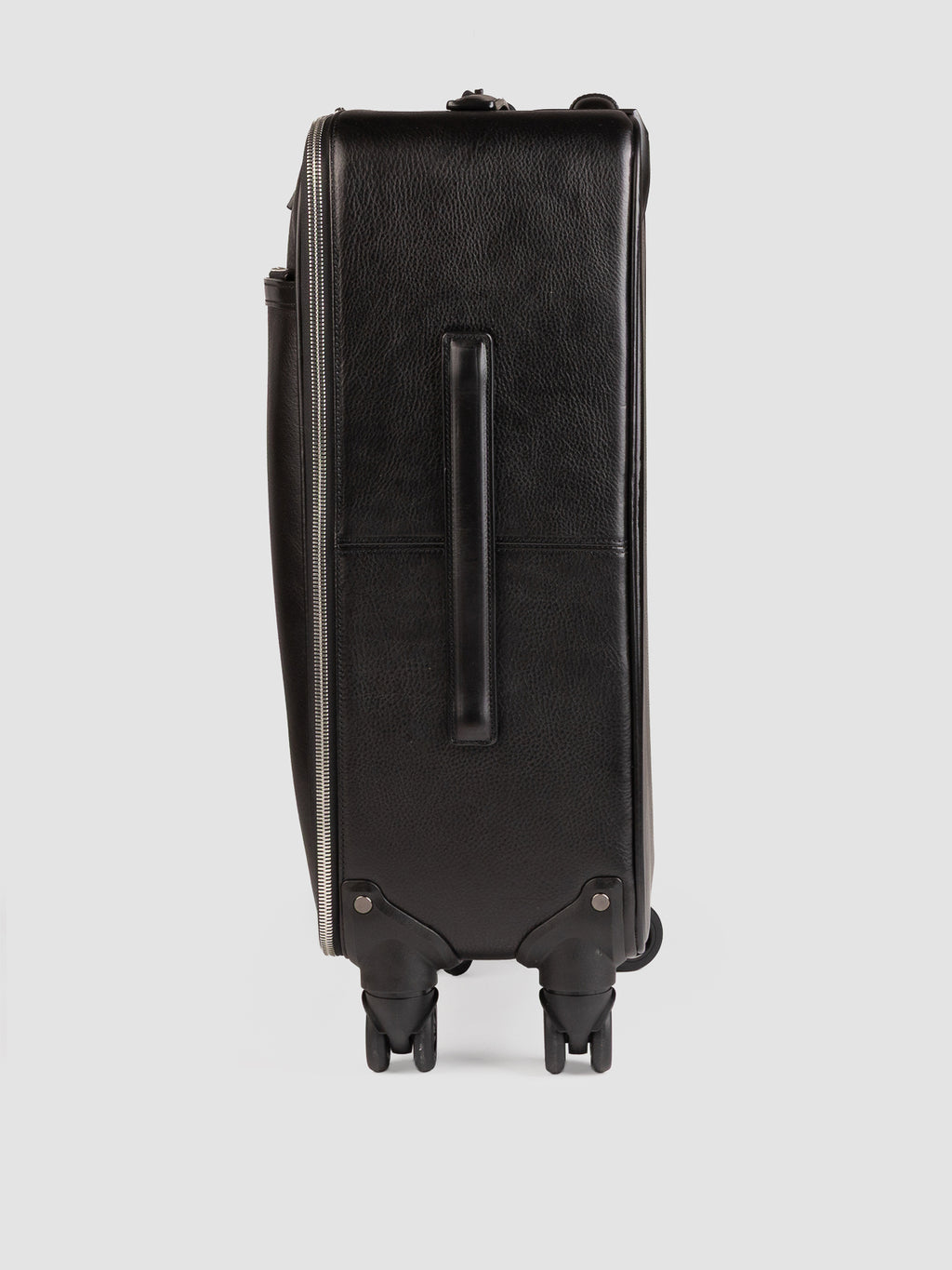GULLIVER 001 - Black Leather Suitcase - image 6,side view