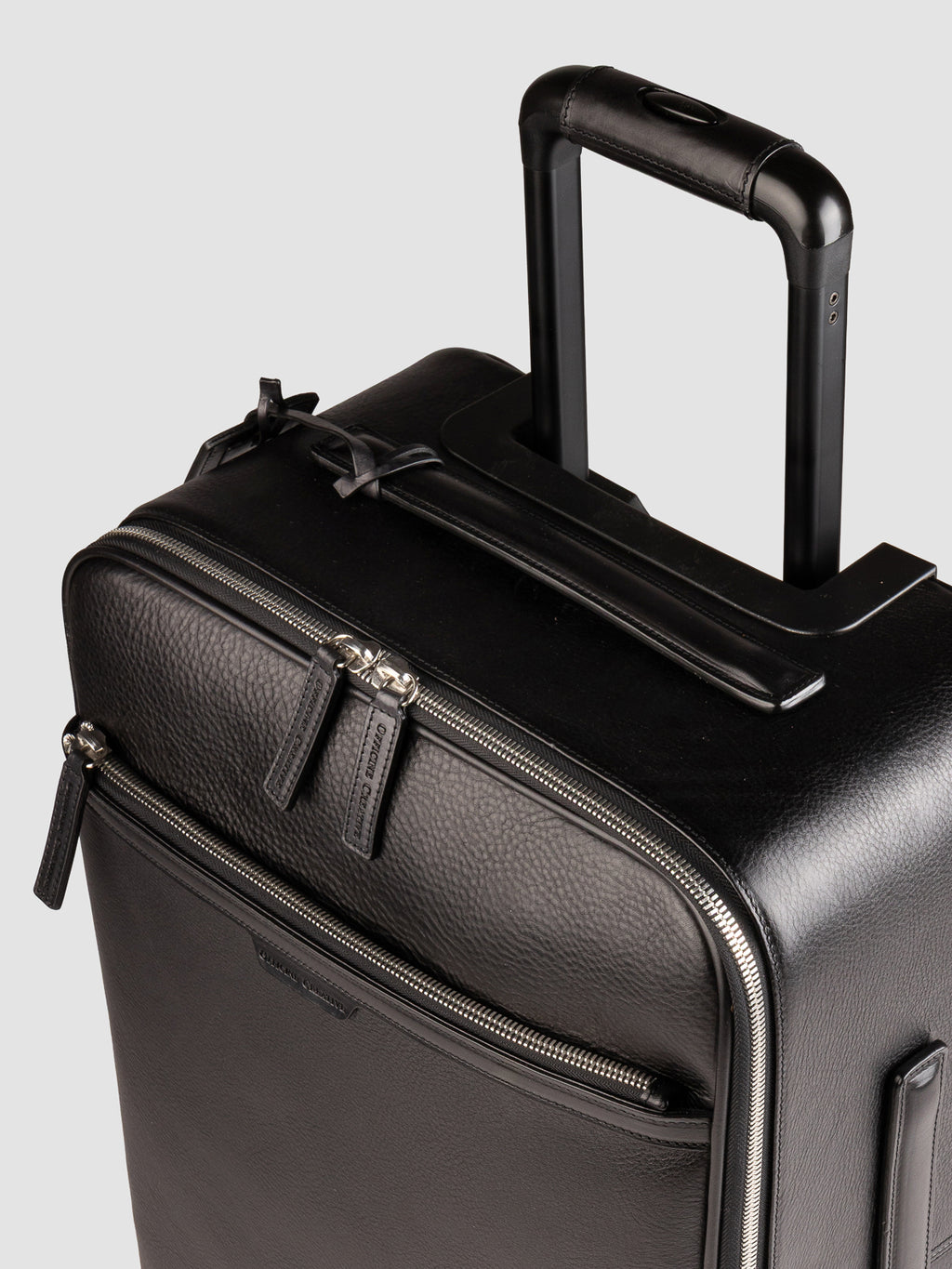 GULLIVER 001 - Black Leather Suitcase - image 4,side view