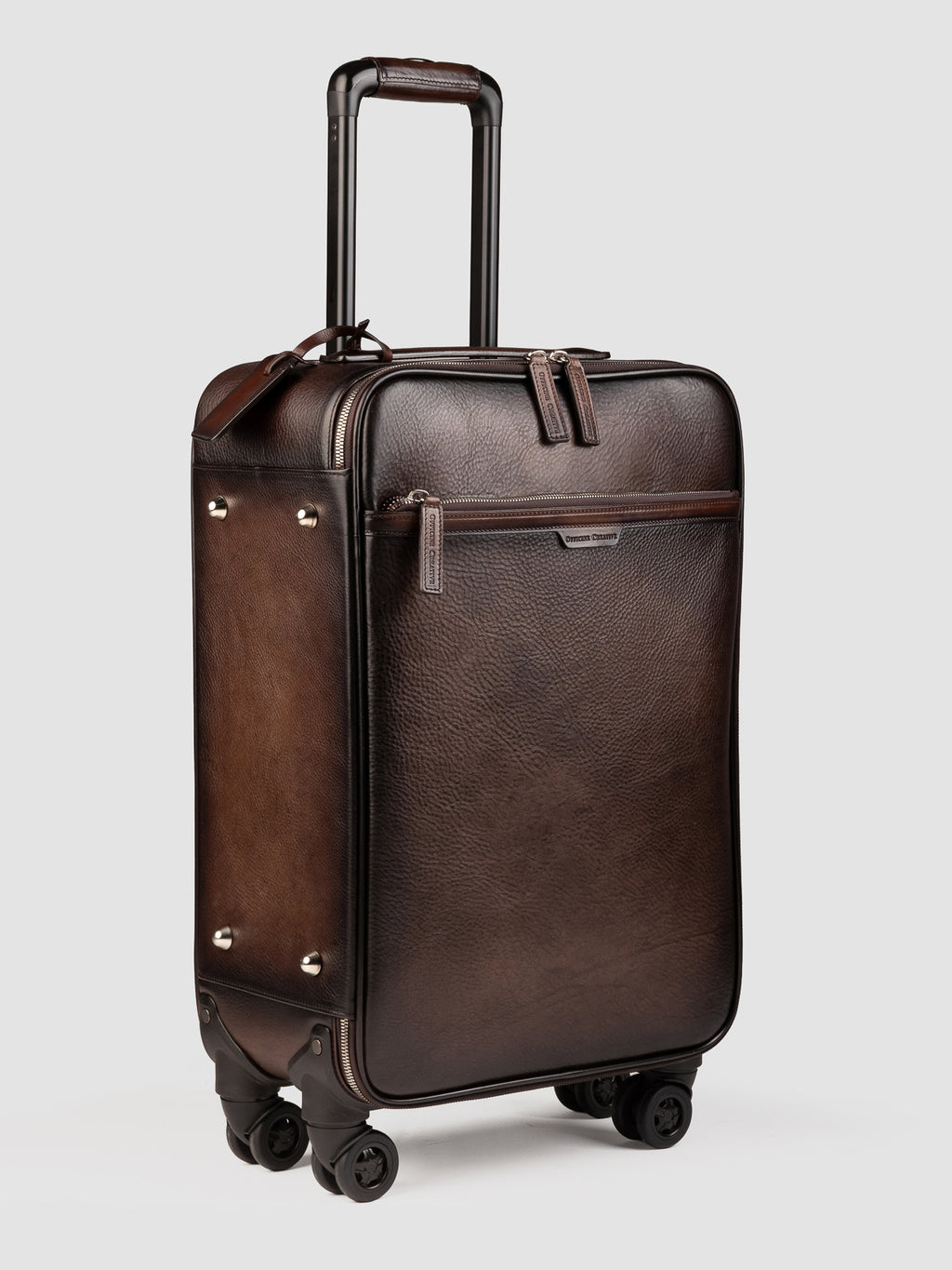 GULLIVER 001 - Brown Leather Suitcase - image 8,side view