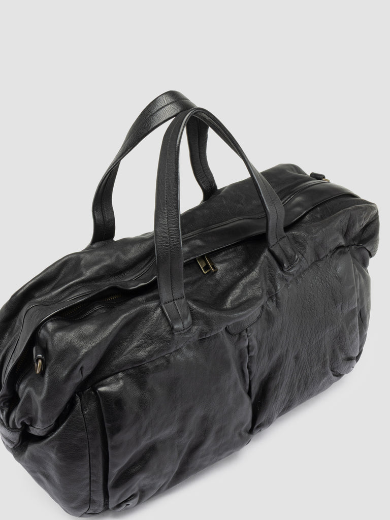 HELMET 049 - Black Leather Weekend Bags