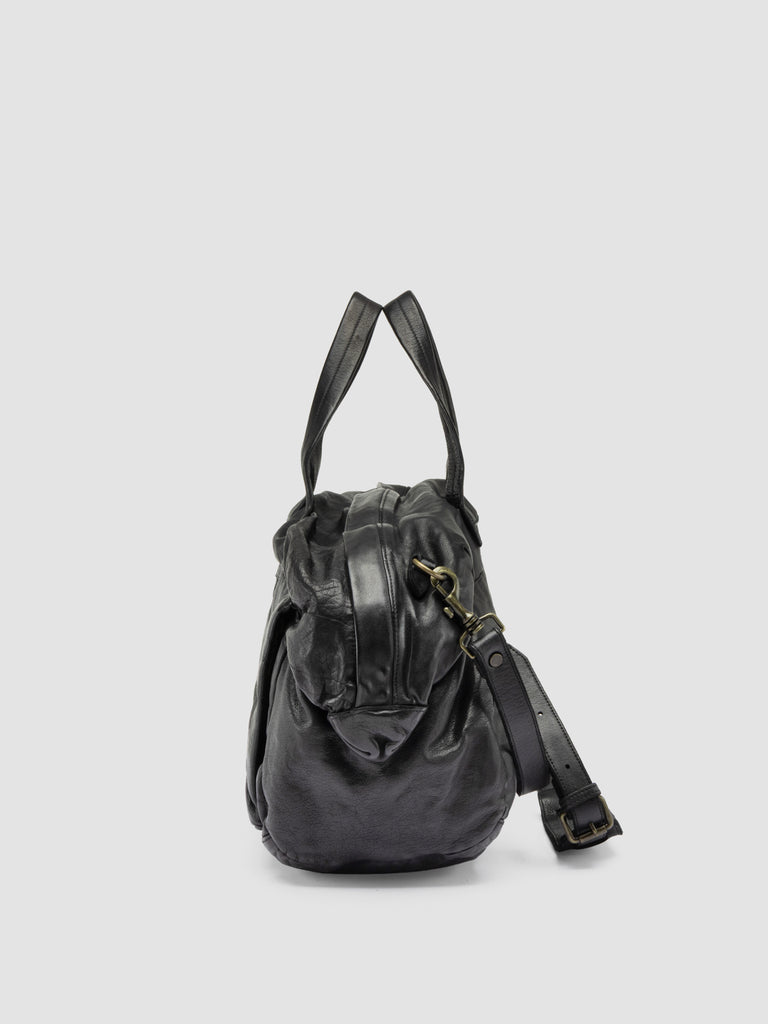 HELMET 049 - Black Leather Weekend Bags
