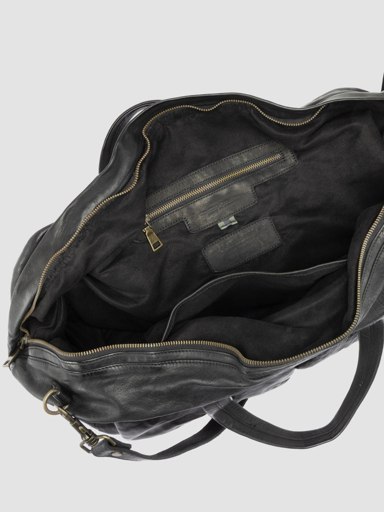 HELMET 049 - Black Leather Weekend Bags