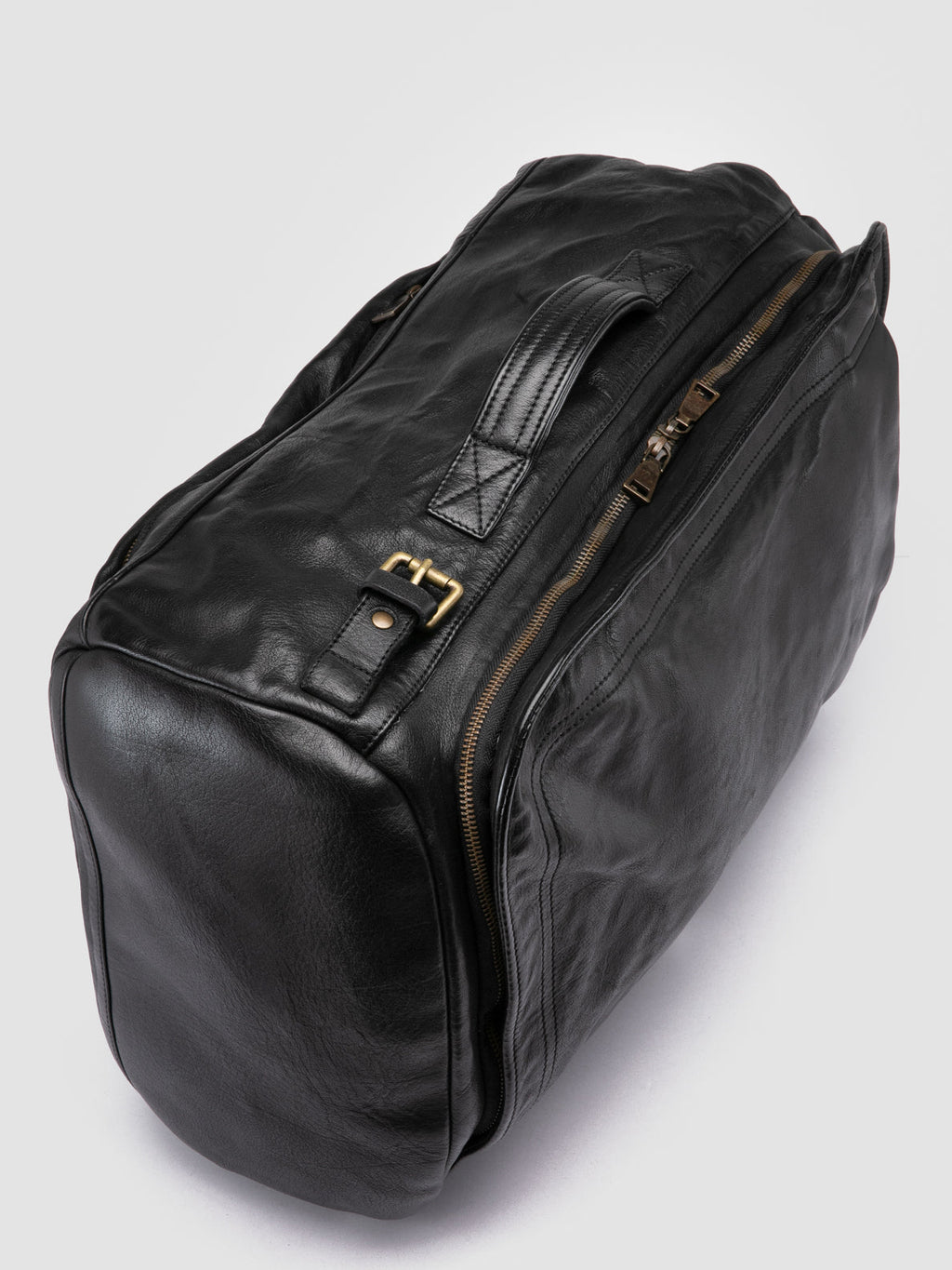 HELMET 052 - Black Leather Backpack - image 2,side view