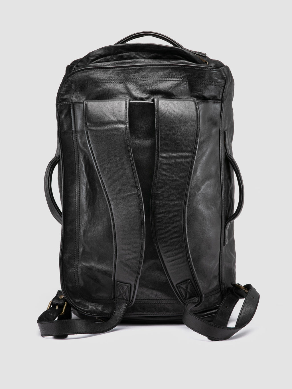 HELMET 052 - Black Leather Backpack - image 4,side view