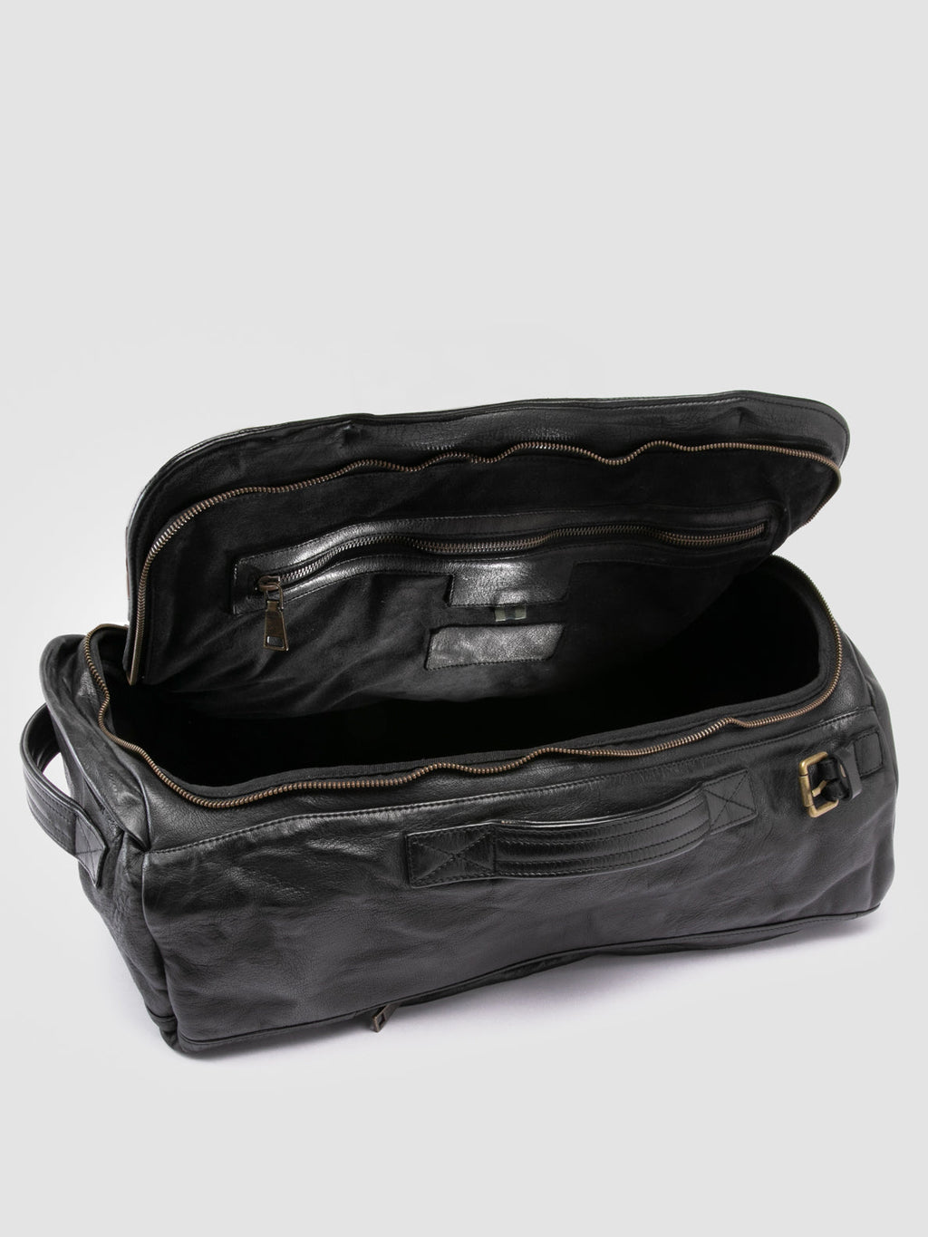 HELMET 052 - Black Leather Backpack - image 7,side view