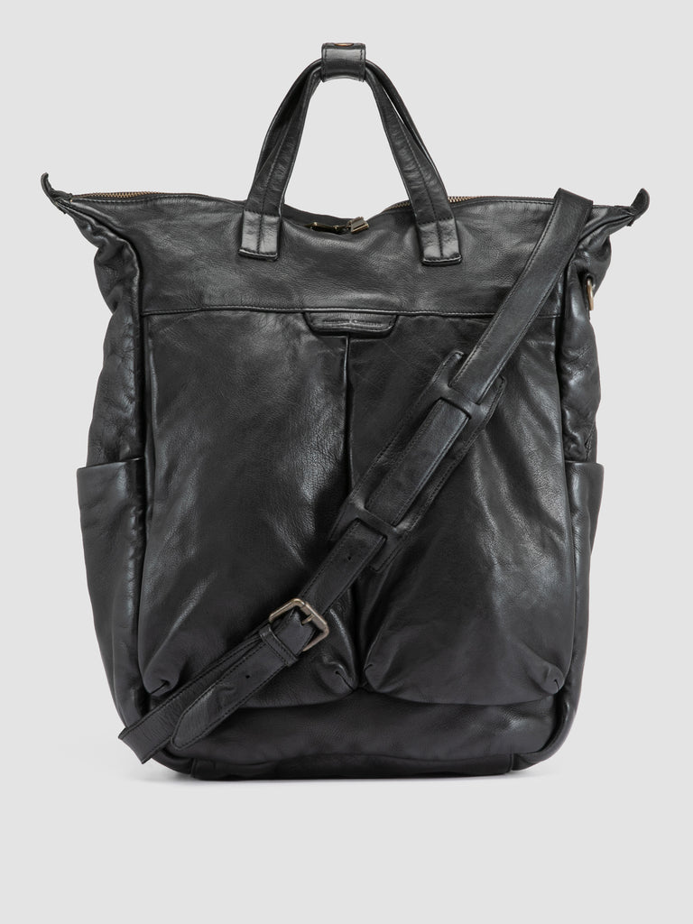 HELMET 055 - Black Leather Backpack