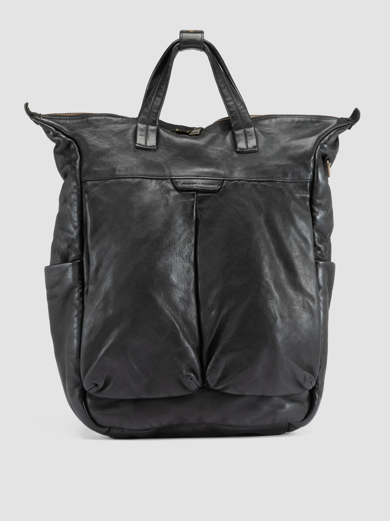HELMET 055 - Black Leather Backpack
