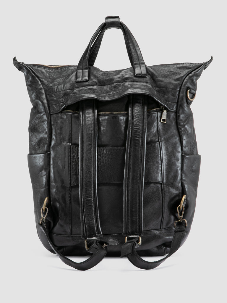 HELMET 055 - Black Leather Backpack