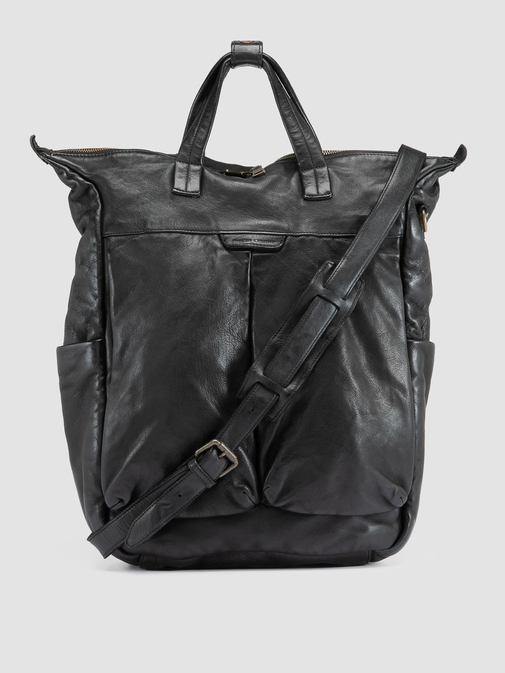 HELMET 055 - Green Leather Backpack - image 1,side view