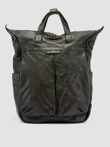 8月28日迄　最終値下　RichI LEATHER HELMET BAG (S) HELMET 055 - Green Leather Backpack – Officine Creative