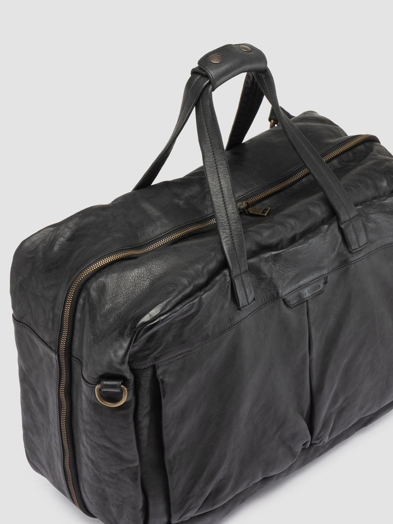 HELMET 056 - Black Leather Travel Bag-hover